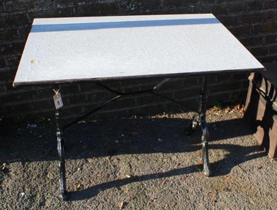 Black painted iron base table
